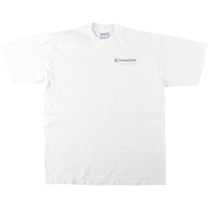 90'S AllSport TransQuest Advertising T-Shirt, Made in USA, Men's XL equivalent, Vintage cotton white type Vintage Second Hand