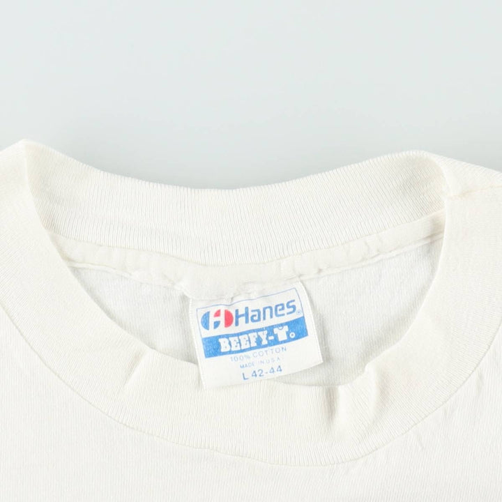 80'S Hanes Hard Rock Cafe Blue Tag Advertising T-Shirt, Made in USA, Men's Size L (approx.), Vintage cotton white type Vintage Second Hand