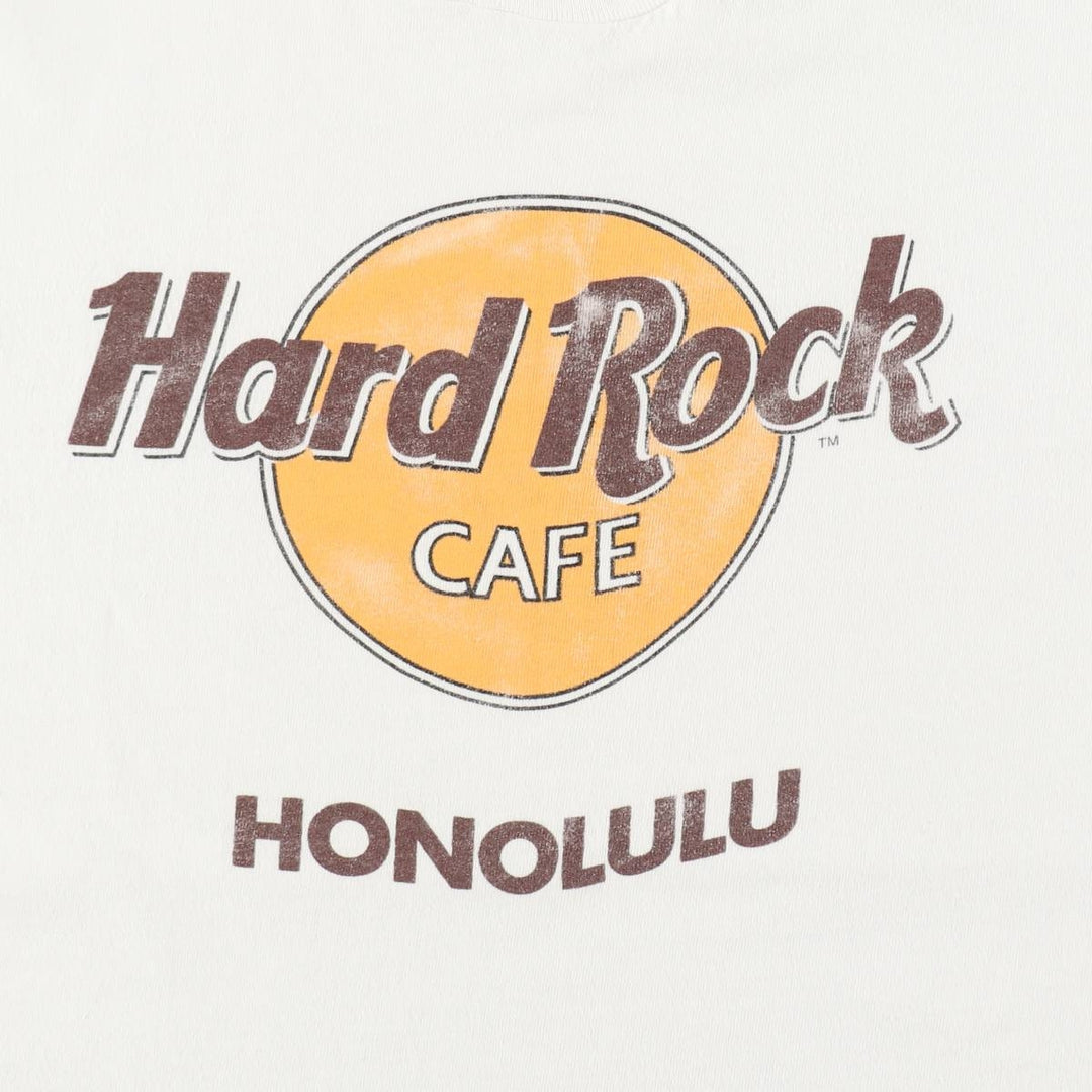 80'S Hanes Hard Rock Cafe Blue Tag Advertising T-Shirt, Made in USA, Men's Size L (approx.), Vintage cotton white type Vintage Second Hand