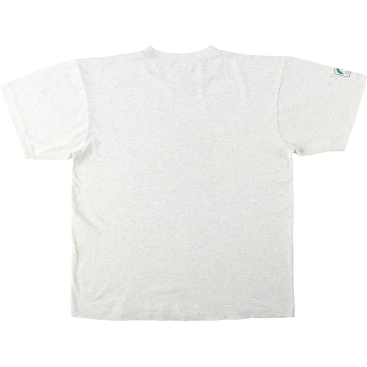 90'S HUMEUR DESIGN advertising T-shirt, men's size L equivalent, vintage. unclear gray type Vintage Second Hand