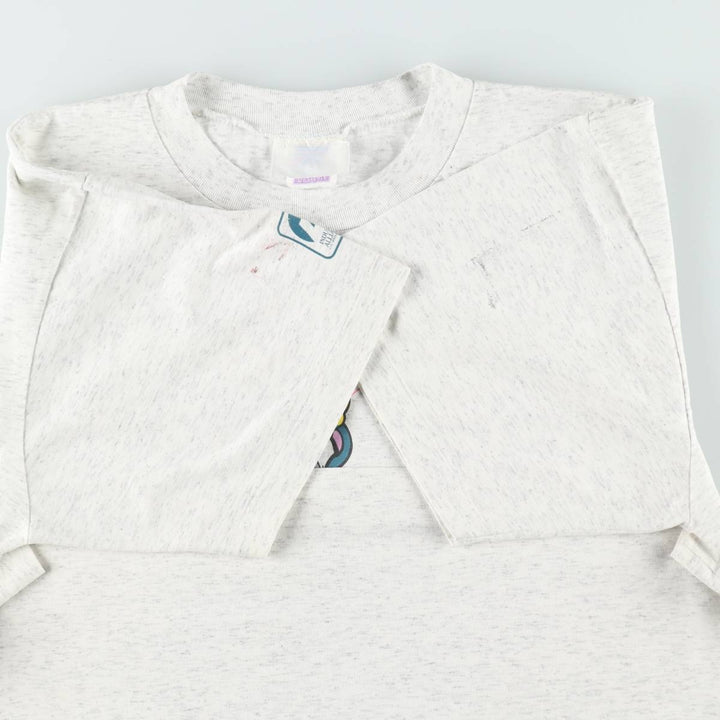 90'S HUMEUR DESIGN advertising T-shirt, men's size L equivalent, vintage. unclear gray type Vintage Second Hand