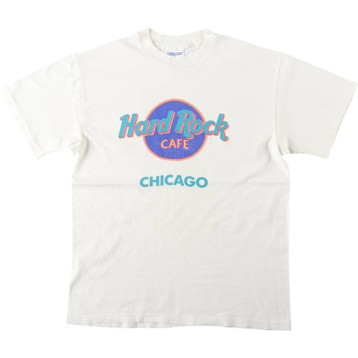 90'S HARD ROCK CAFE Hard Rock Cafe Advertising T-shirt Made in USA Men's M Vintage cotton white type Vintage Second Hand