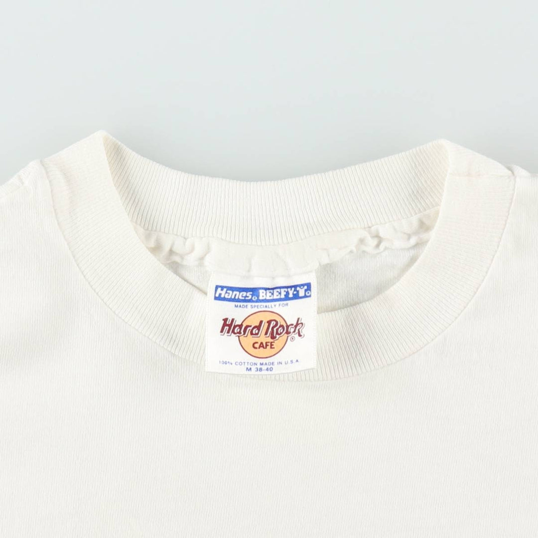 90'S HARD ROCK CAFE Hard Rock Cafe Advertising T-shirt Made in USA Men's M Vintage cotton white type Vintage Second Hand