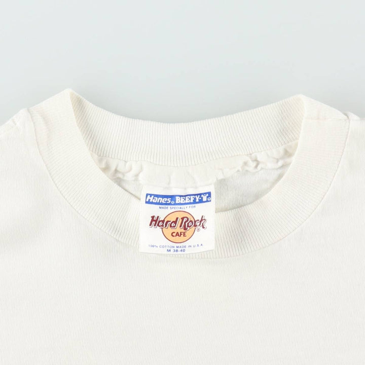90'S HARD ROCK CAFE Hard Rock Cafe Advertising T-shirt Made in USA Men's M Vintage cotton white type Vintage Second Hand