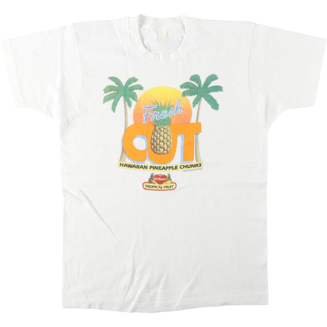 90'S DEL MONTE advertising T-shirt, men's size M equivalent, vintage. unclear white type Vintage Second Hand