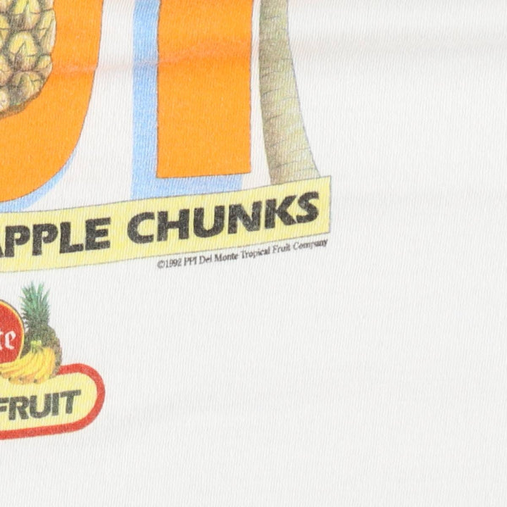90'S DEL MONTE advertising T-shirt, men's size M equivalent, vintage. unclear white type Vintage Second Hand