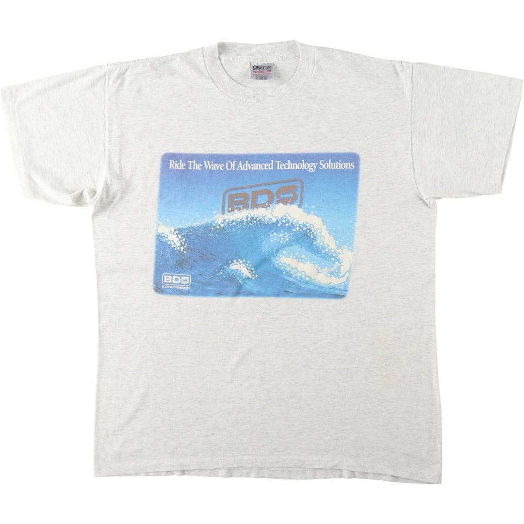 90'S ONEITA Advertising T-shirt, Men's XL equivalent, Vintage cotton gray type Vintage Second Hand