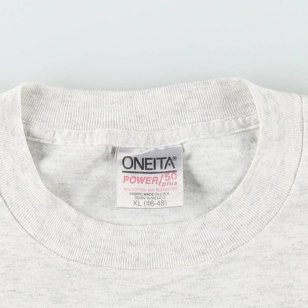 90'S ONEITA Advertising T-shirt, Men's XL equivalent, Vintage cotton gray type Vintage Second Hand