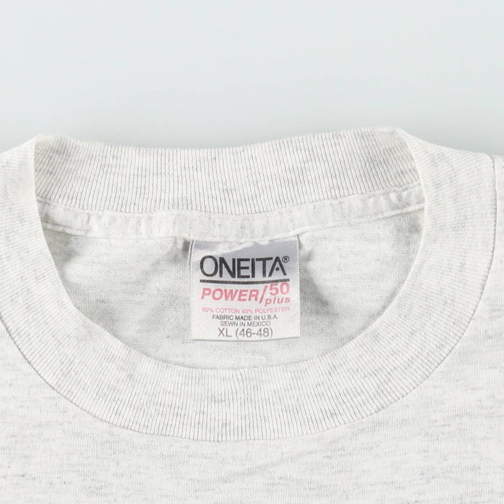 90'S ONEITA Advertising T-shirt, Men's XL equivalent, Vintage cotton gray type Vintage Second Hand