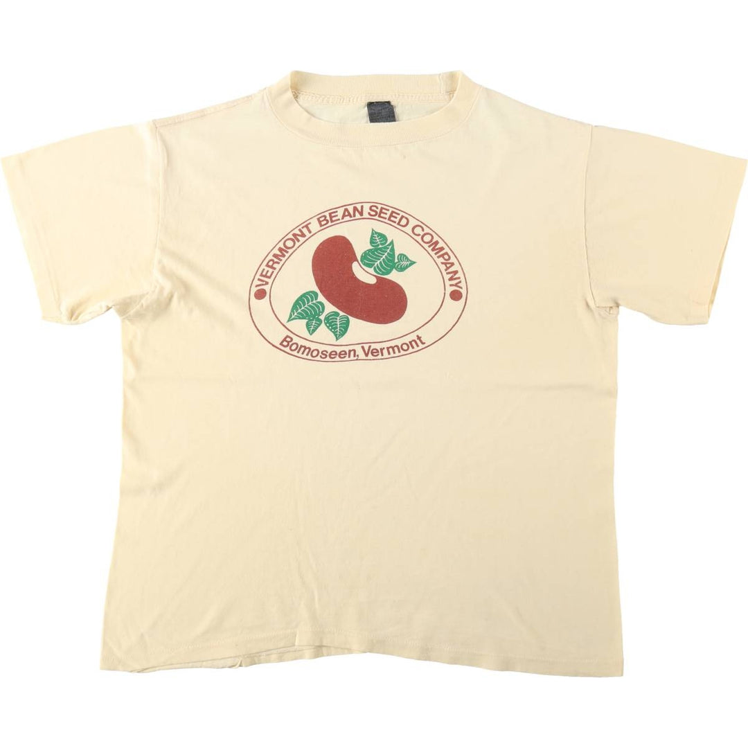 ~90'S Vermont Bean Seed Company Advertising T-Shirt, Men's Size L (approx.), Vintage unclear yellow type Vintage Second Hand