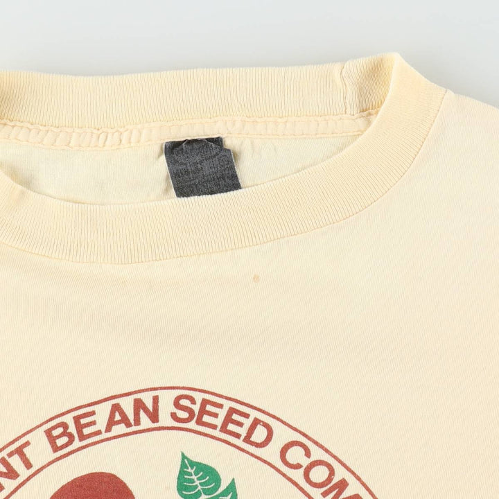 ~90'S Vermont Bean Seed Company Advertising T-Shirt, Men's Size L (approx.), Vintage unclear yellow type Vintage Second Hand