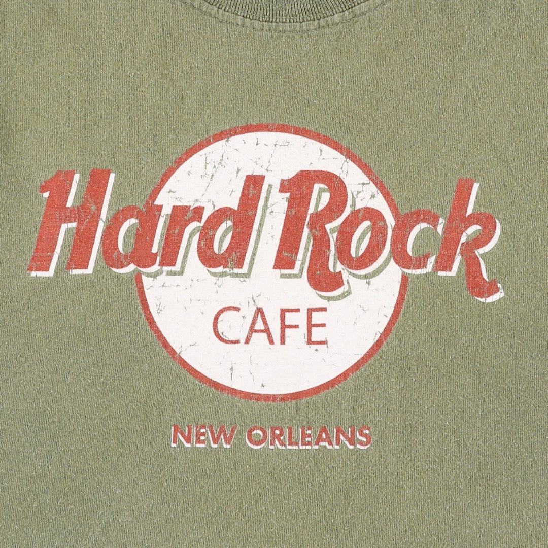 HARD ROCK CAFE Hard Rock Cafe Advertising T-shirt Men's L size cotton Khaki type Vintage Second Hand