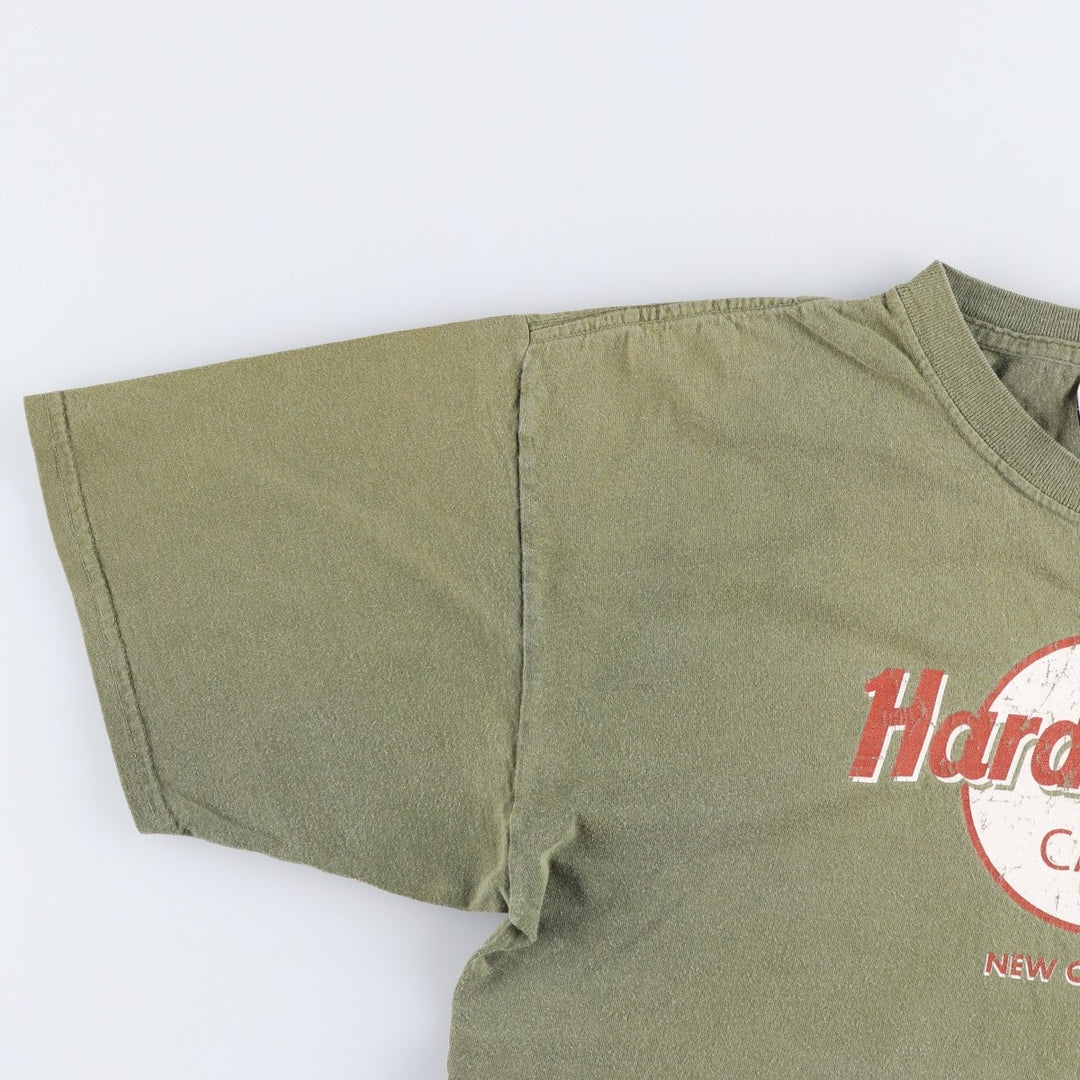 HARD ROCK CAFE Hard Rock Cafe Advertising T-shirt Men's L size cotton Khaki type Vintage Second Hand