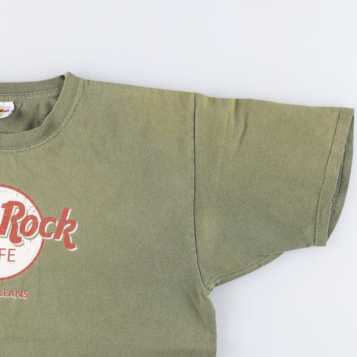 HARD ROCK CAFE Hard Rock Cafe Advertising T-shirt Men's L size cotton Khaki type Vintage Second Hand