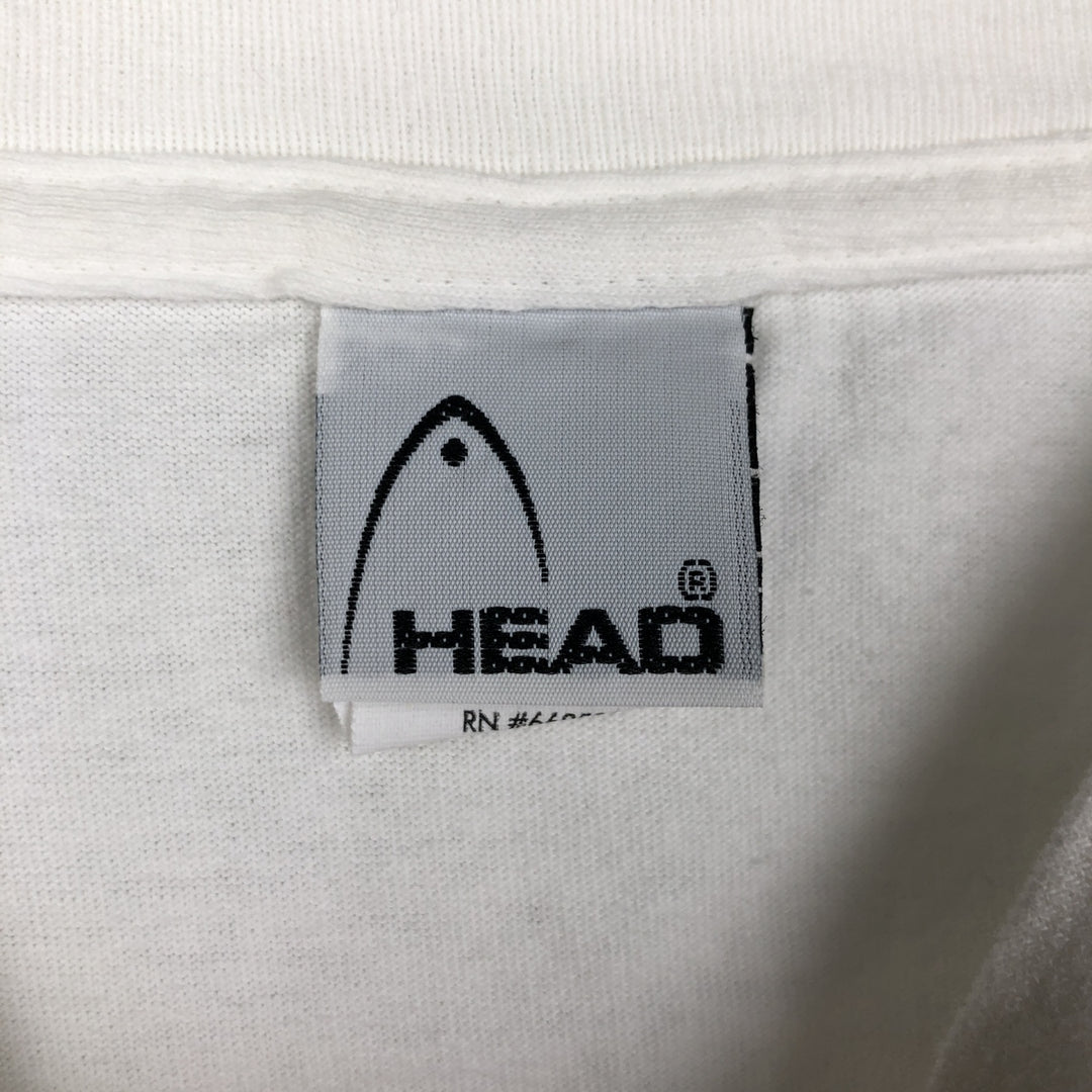 90'S HEAD logo print T-shirt, made in USA, men's size L equivalent, vintage. cotton white type Vintage Second Hand