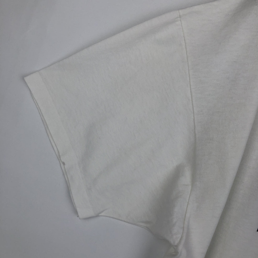 90'S Hanes Fifty-Fifty Blue Tag Printed T-Shirt, Made in USA, Men's XXL equivalent, Vintage cotton white type Vintage Second Hand