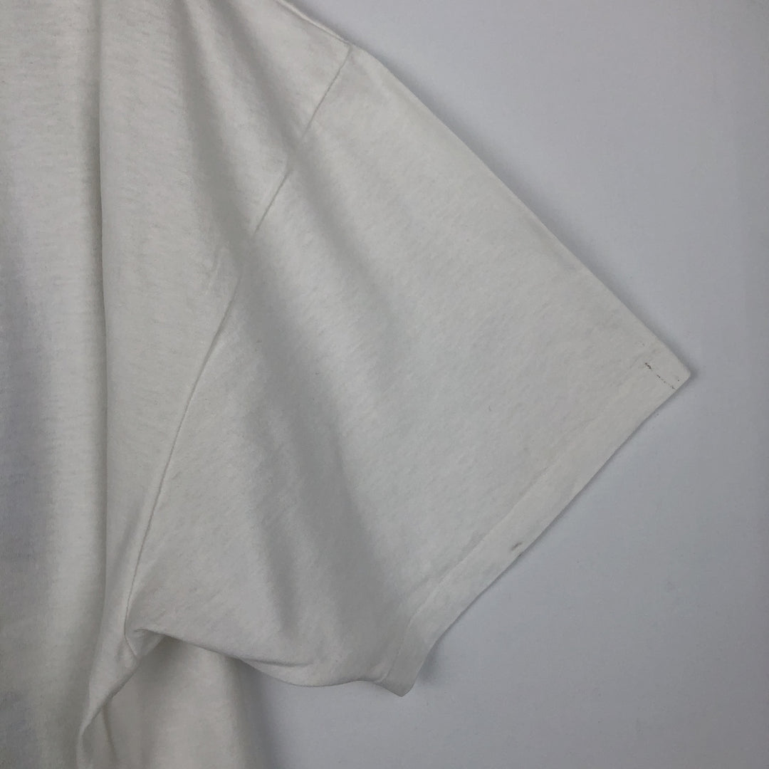 90'S Hanes Fifty-Fifty Blue Tag Printed T-Shirt, Made in USA, Men's XXL equivalent, Vintage cotton white type Vintage Second Hand