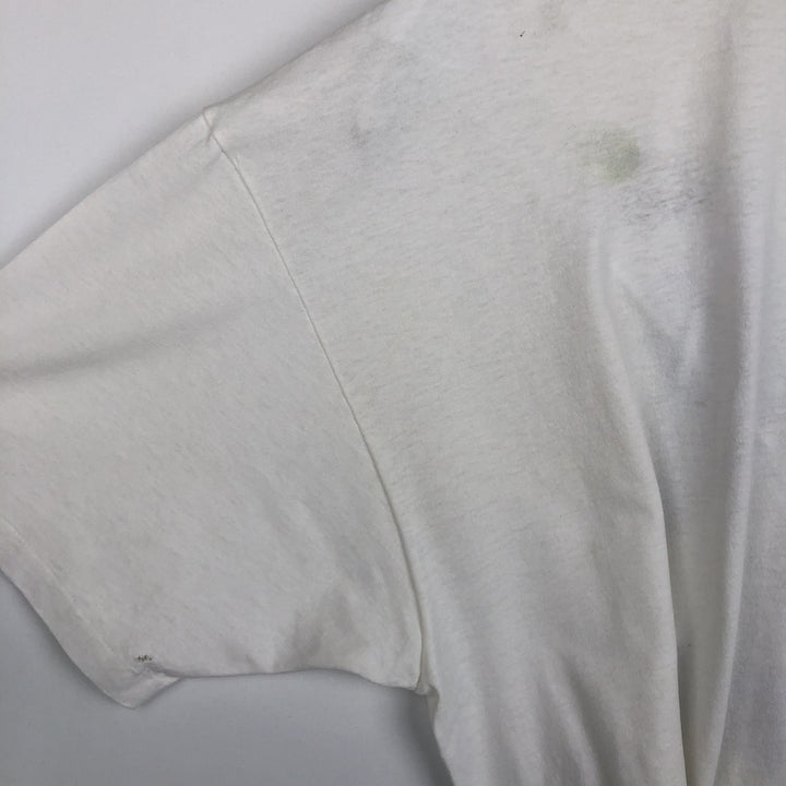 90'S Hanes Fifty-Fifty Blue Tag Printed T-Shirt, Made in USA, Men's XXL equivalent, Vintage cotton white type Vintage Second Hand