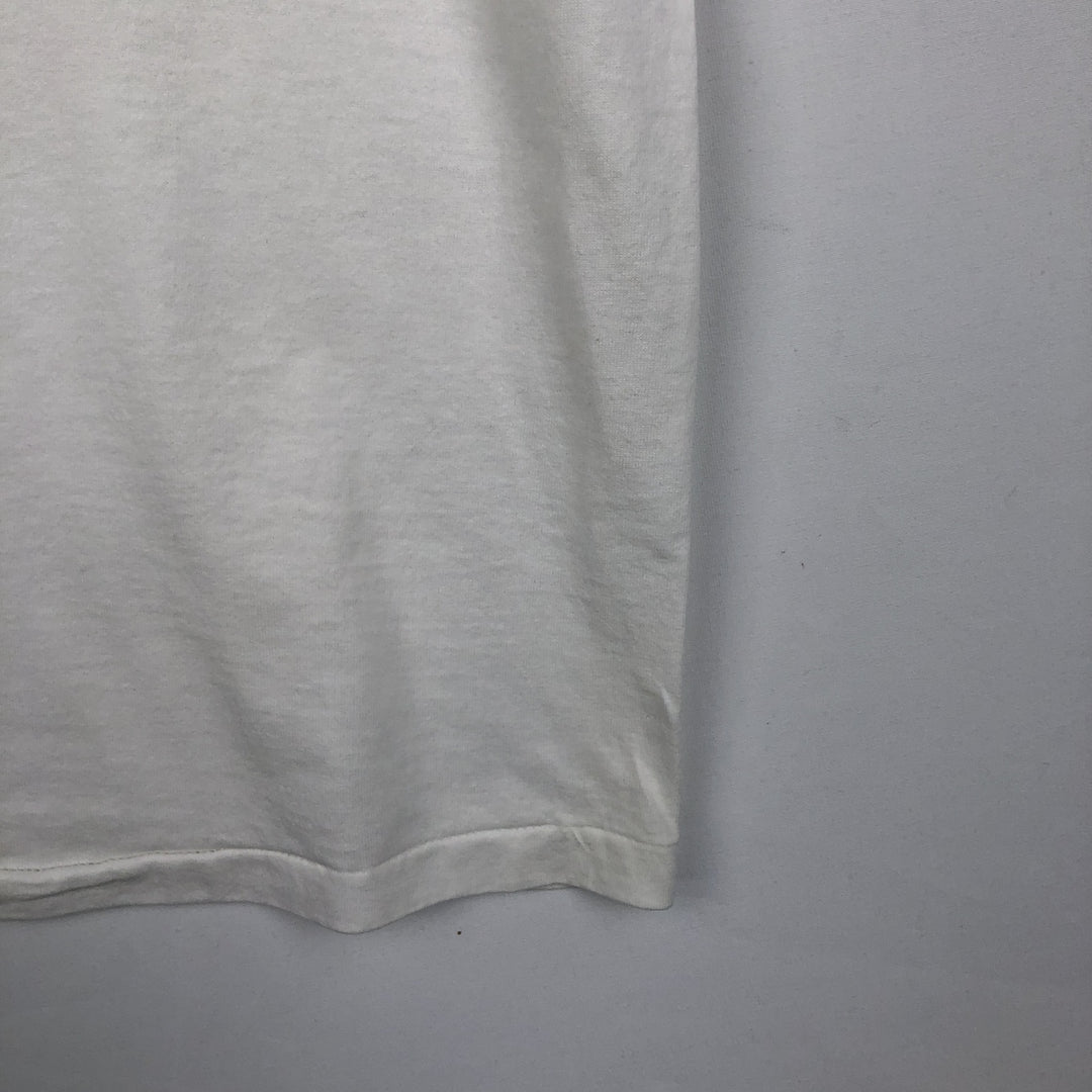 90'S Hanes Fifty-Fifty Blue Tag Printed T-Shirt, Made in USA, Men's XXL equivalent, Vintage cotton white type Vintage Second Hand