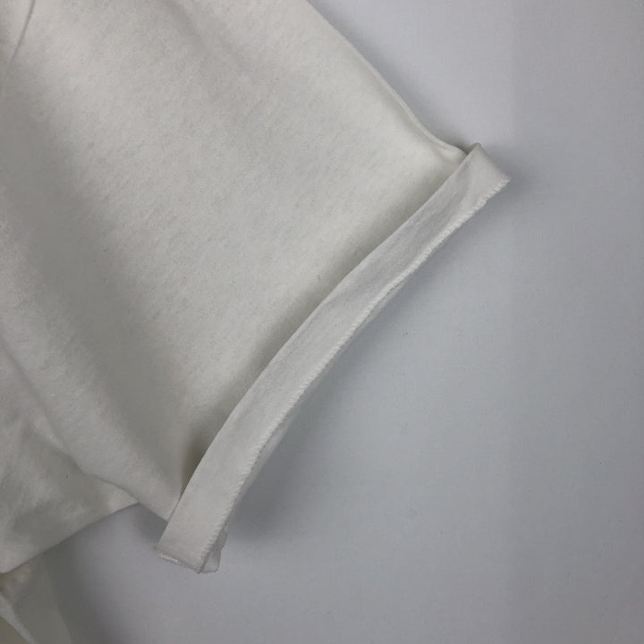 90'S Hanes Fifty-Fifty Blue Tag Printed T-Shirt, Made in USA, Men's XXL equivalent, Vintage cotton white type Vintage Second Hand