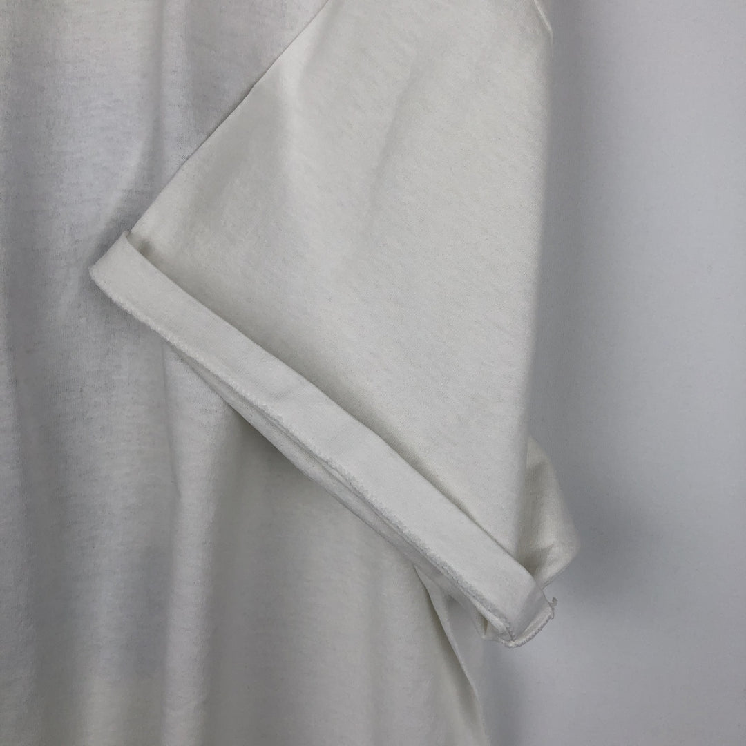 90'S Hanes Fifty-Fifty Blue Tag Printed T-Shirt, Made in USA, Men's XXL equivalent, Vintage cotton white type Vintage Second Hand