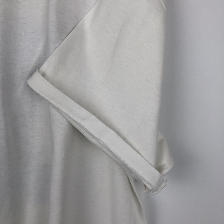 90'S Hanes Fifty-Fifty Blue Tag Printed T-Shirt, Made in USA, Men's XXL equivalent, Vintage cotton white type Vintage Second Hand