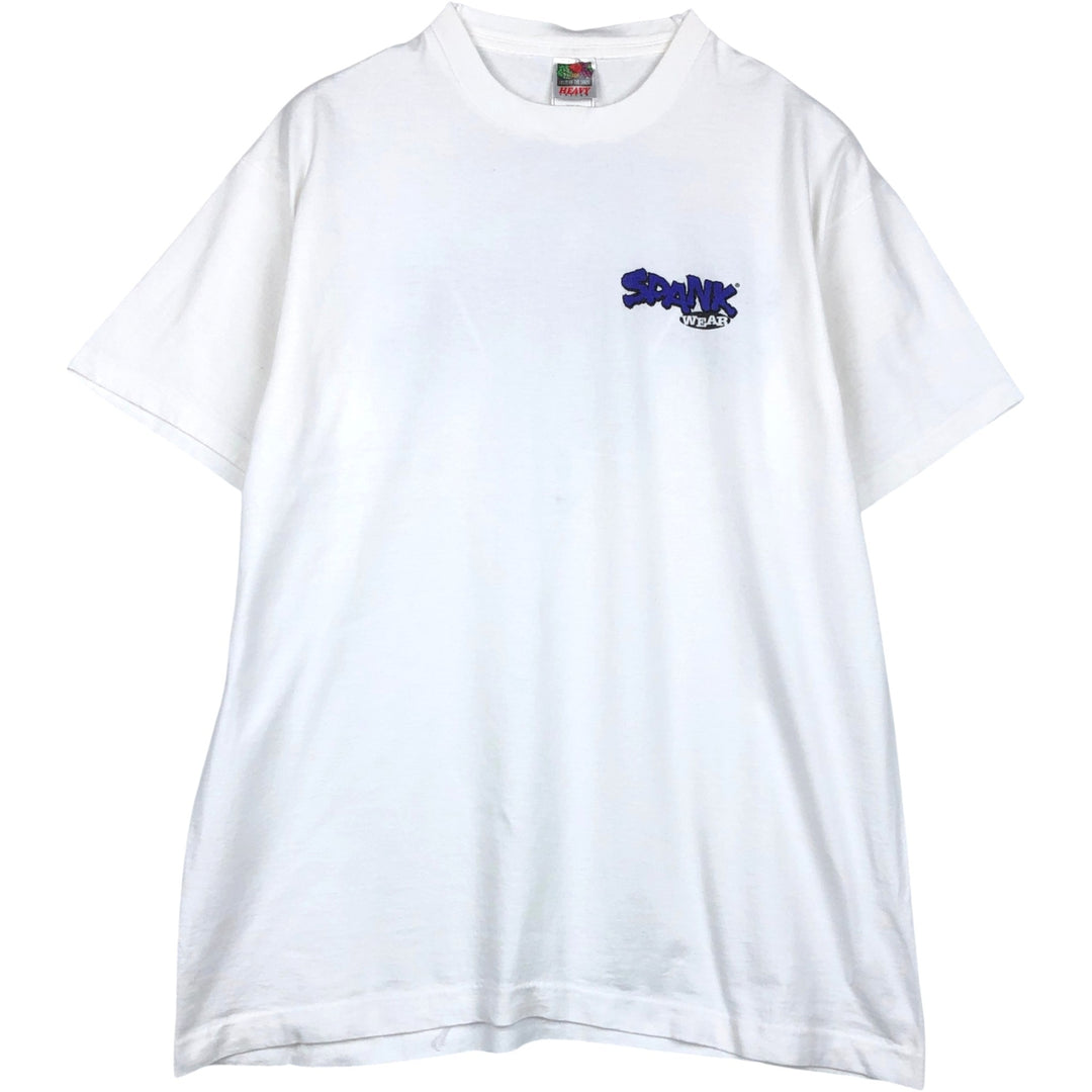 90'S Fruit of the Loom Heavy Cotton Printed T-Shirt Made in USA Men's XL Vintage cotton white type Vintage Second Hand