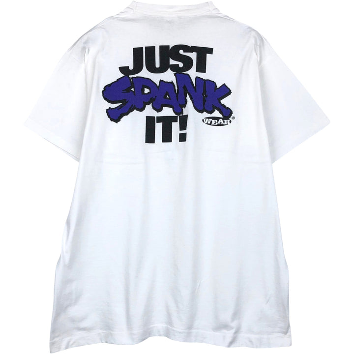 90'S Fruit of the Loom Heavy Cotton Printed T-Shirt Made in USA Men's XL Vintage cotton white type Vintage Second Hand