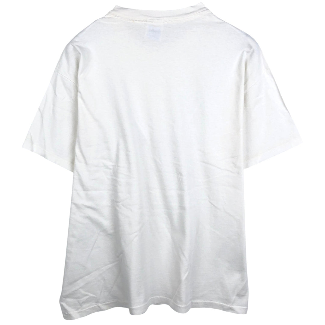90'S Hanes Heavyweight Printed T-shirt Made in USA Men's XL Vintage cotton white type Vintage Second Hand