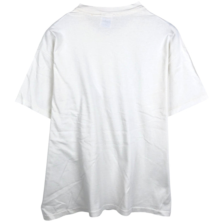 90'S Hanes Heavyweight Printed T-shirt Made in USA Men's XL Vintage cotton white type Vintage Second Hand