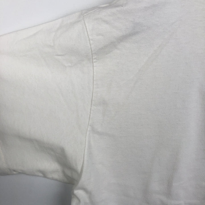 90'S Hanes Heavyweight Printed T-shirt Made in USA Men's XL Vintage cotton white type Vintage Second Hand
