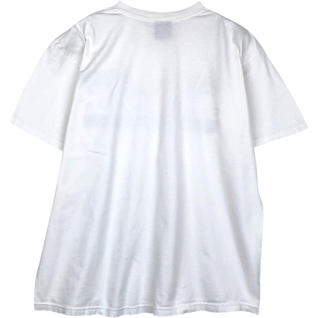 CAMP DAVID Print T-Shirt, Made in USA, Men's Size L (approx.) cotton white type Vintage Second Hand