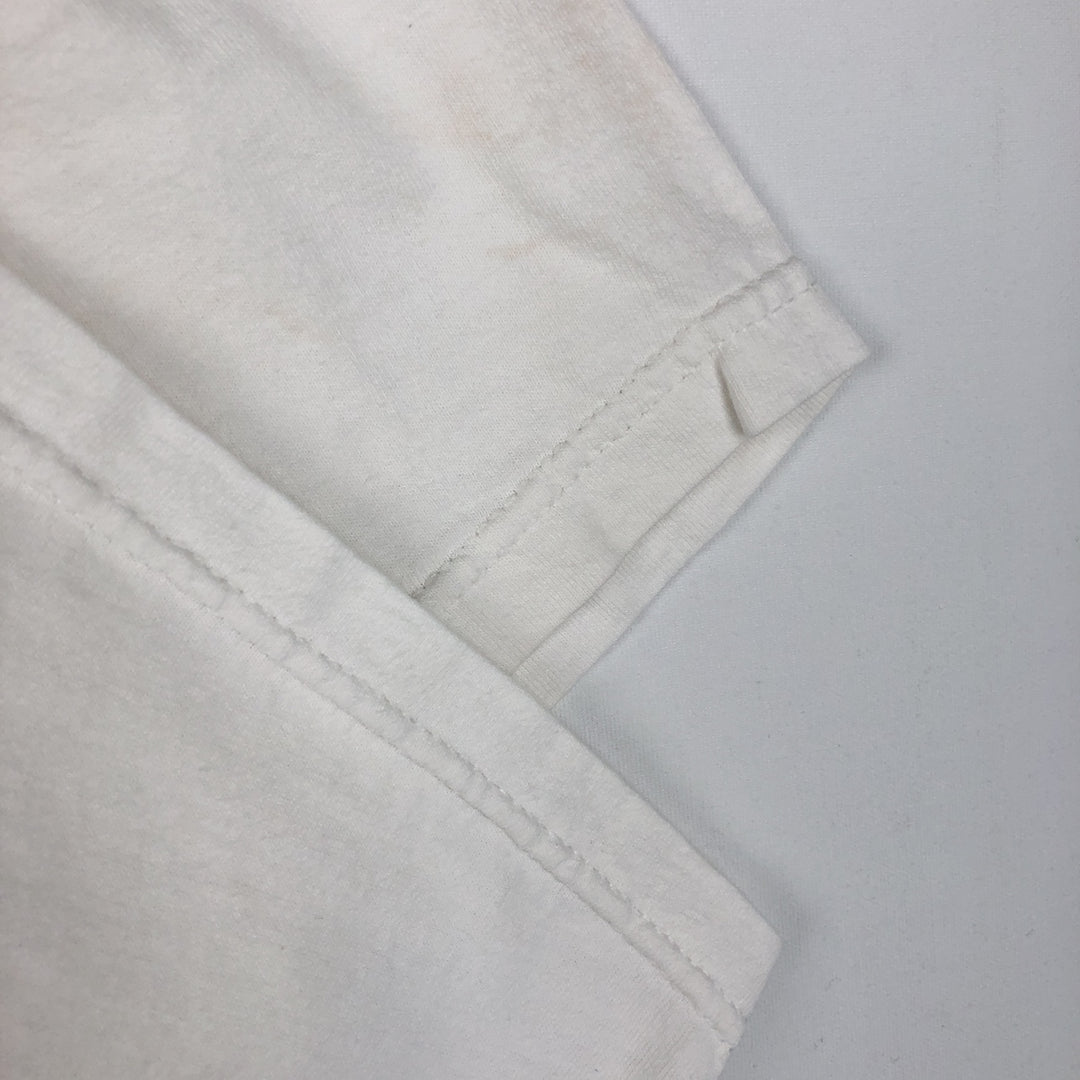 CAMP DAVID Print T-Shirt, Made in USA, Men's Size L (approx.) cotton white type Vintage Second Hand