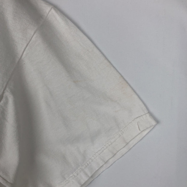 CAMP DAVID Print T-Shirt, Made in USA, Men's Size L (approx.) cotton white type Vintage Second Hand