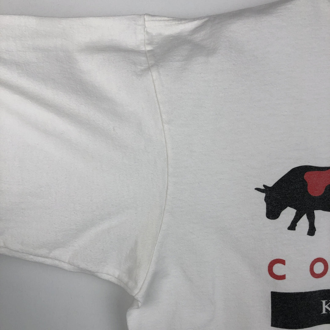 CAMP DAVID Print T-Shirt, Made in USA, Men's Size L (approx.) cotton white type Vintage Second Hand
