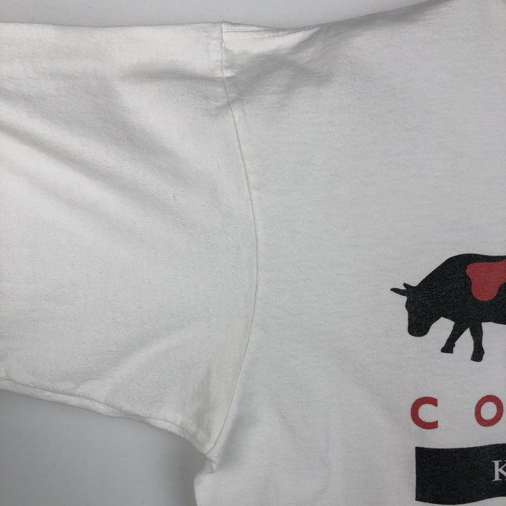 CAMP DAVID Print T-Shirt, Made in USA, Men's Size L (approx.) cotton white type Vintage Second Hand