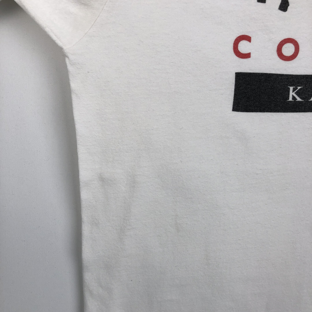CAMP DAVID Print T-Shirt, Made in USA, Men's Size L (approx.) cotton white type Vintage Second Hand