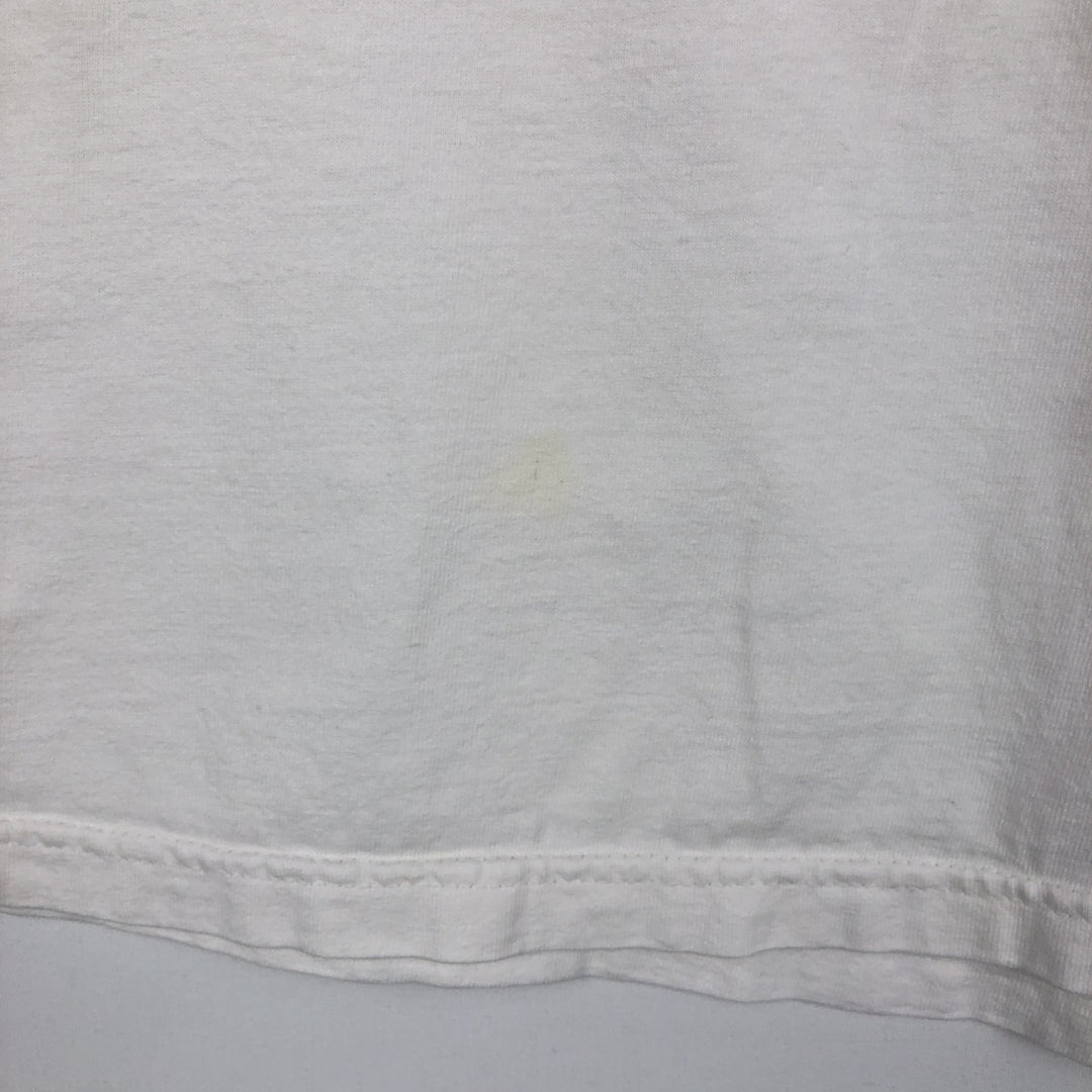 CAMP DAVID Print T-Shirt, Made in USA, Men's Size L (approx.) cotton white type Vintage Second Hand