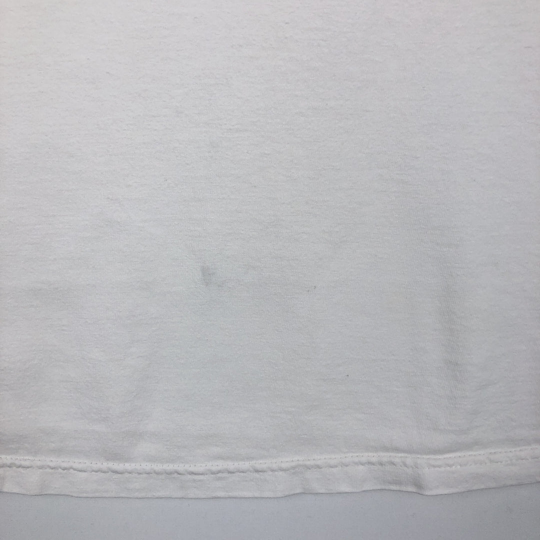 CAMP DAVID Print T-Shirt, Made in USA, Men's Size L (approx.) cotton white type Vintage Second Hand