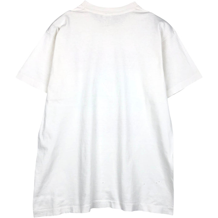 90'S Fruit of the Loom printed T-shirt, made in the USA, men's XL size, vintage cotton white type Vintage Second Hand
