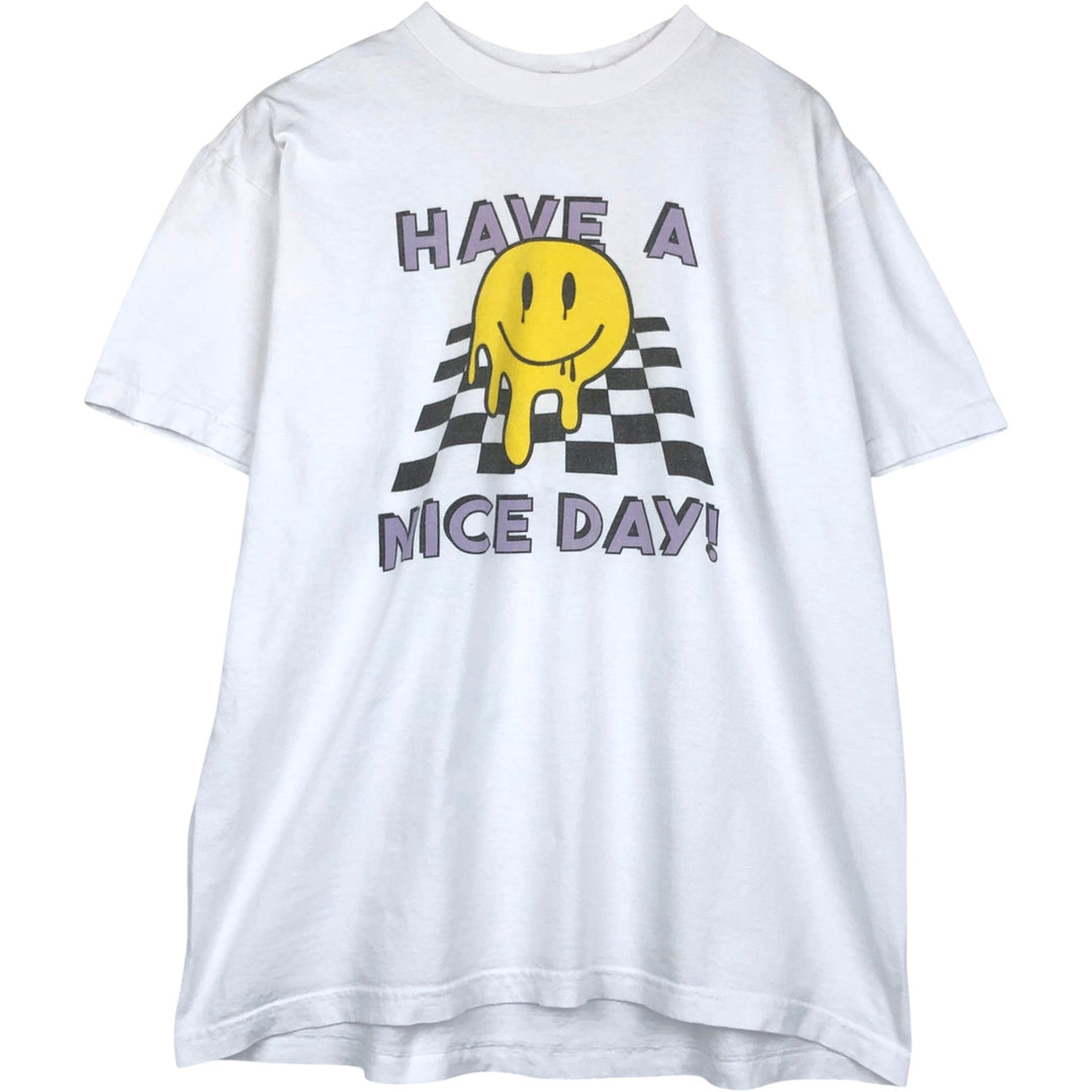 Printed T-shirt, men's size XL unclear white type Vintage Second Hand