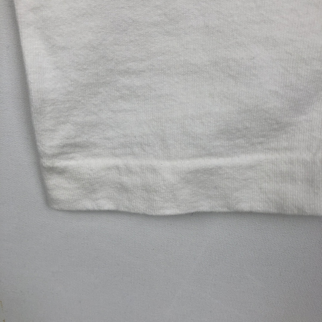 90'S Fruit of the Loom Heavy Cotton Print T-Shirt, Made in Canada, Men's XL equivalent, Vintage cotton white type Vintage Second Hand
