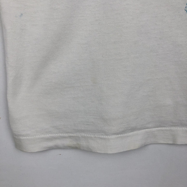 90'S Fruit of the Loom fish print t-shirt, made in Canada, men's size L equivalent, vintage. cotton white type Vintage Second Hand