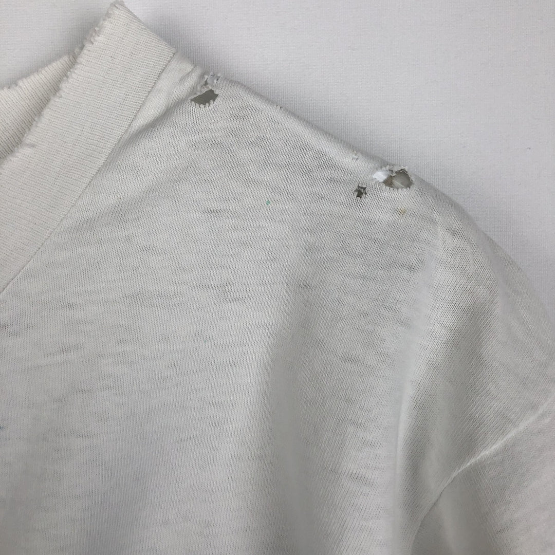 90'S Fruit of the Loom fish print t-shirt, made in Canada, men's size L equivalent, vintage. cotton white type Vintage Second Hand