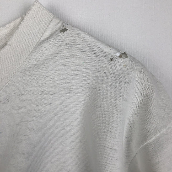 90'S Fruit of the Loom fish print t-shirt, made in Canada, men's size L equivalent, vintage. cotton white type Vintage Second Hand