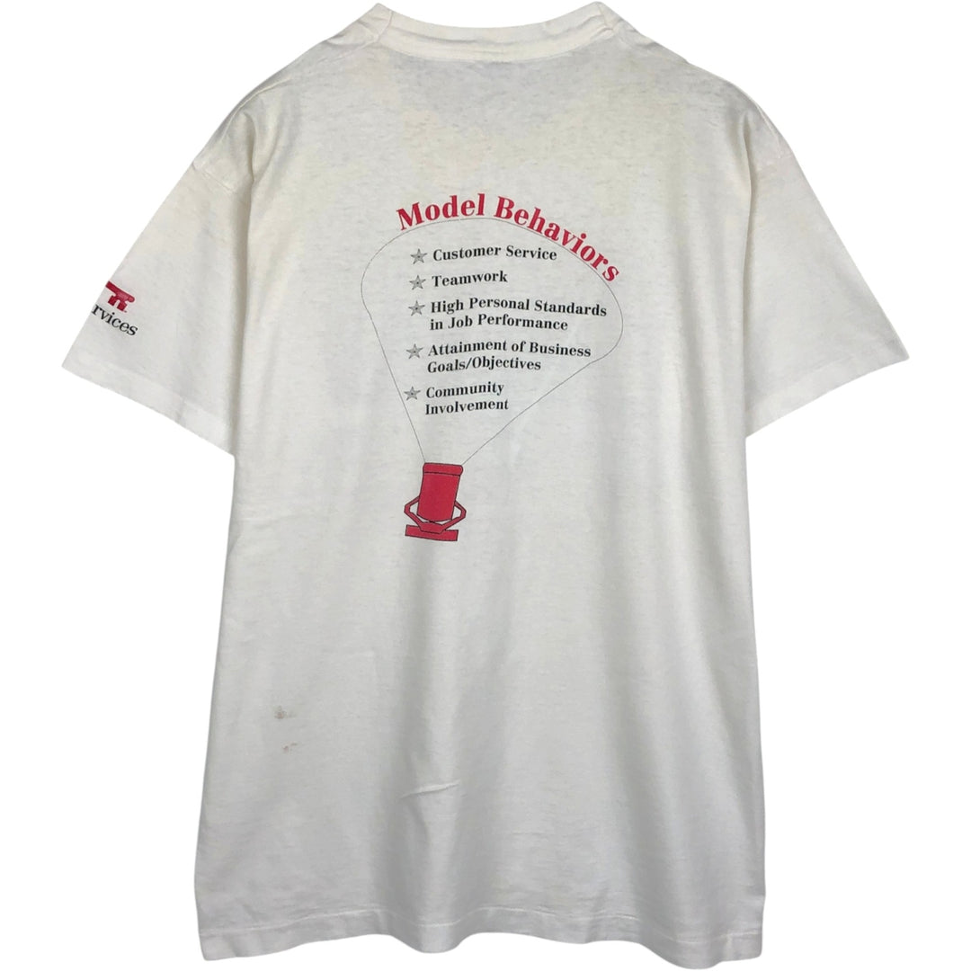90'S Fruit of the Loom Heavy Cotton Print T-Shirt, Made in USA, Men's Size XL (approx.) cotton white type Vintage Second Hand