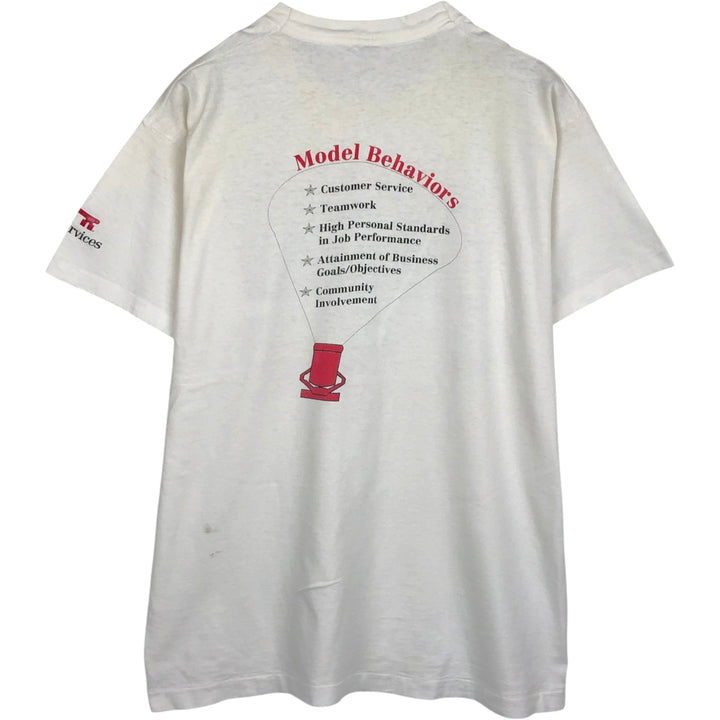 90'S Fruit of the Loom Heavy Cotton Print T-Shirt, Made in USA, Men's Size XL (approx.) cotton white type Vintage Second Hand