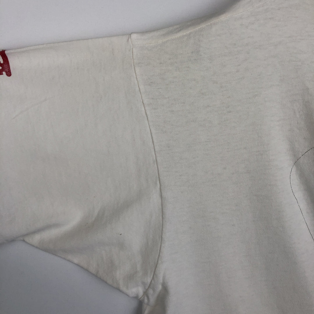 90'S Fruit of the Loom Heavy Cotton Print T-Shirt, Made in USA, Men's Size XL (approx.) cotton white type Vintage Second Hand