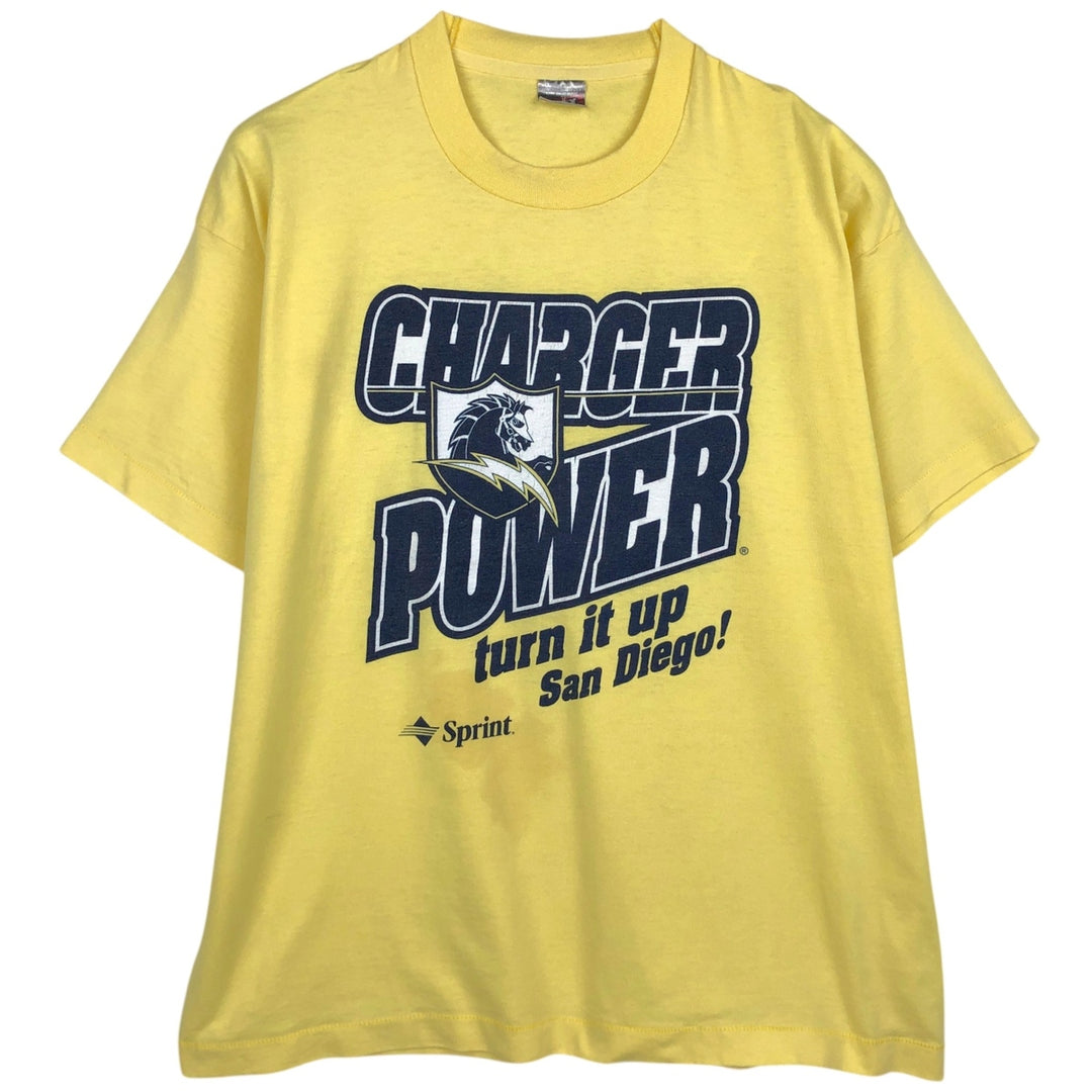 90'S Fruit of the Loom Best Printed T-shirt, Made in USA, Men's XL, Vintage unclear yellow type Vintage Second Hand