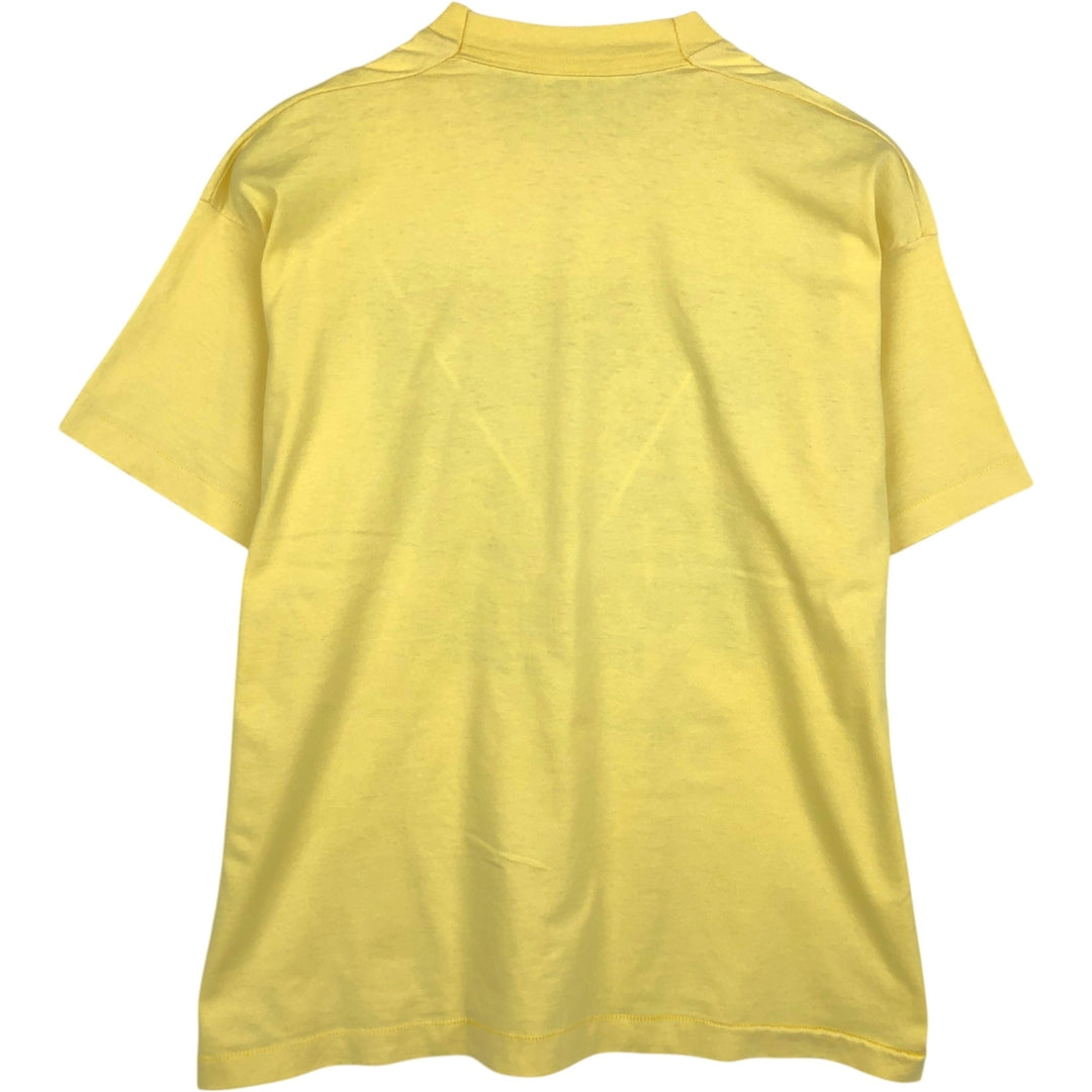 90'S Fruit of the Loom Best Printed T-shirt, Made in USA, Men's XL, Vintage unclear yellow type Vintage Second Hand